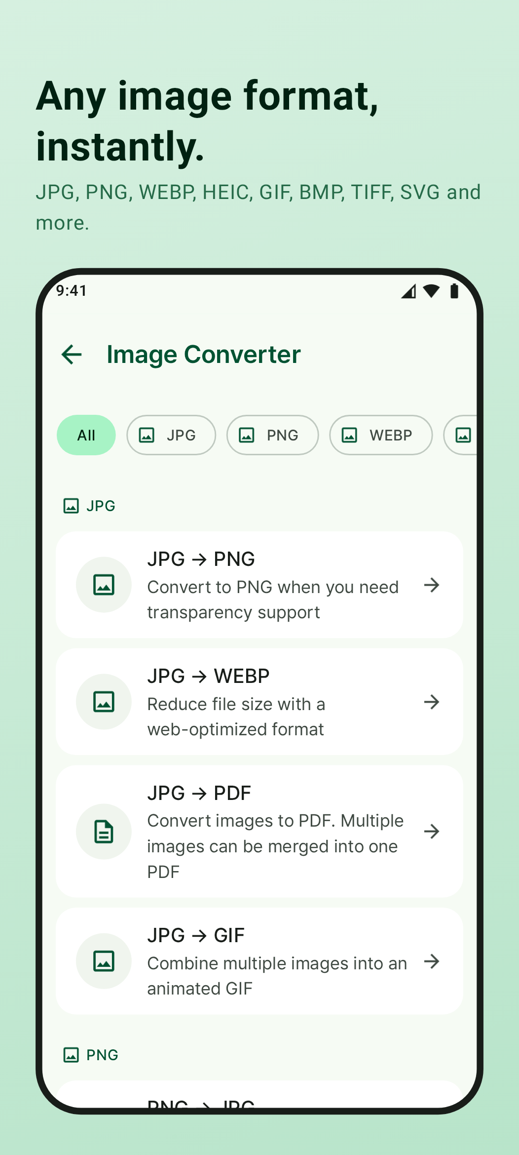 Image Conversion Screen