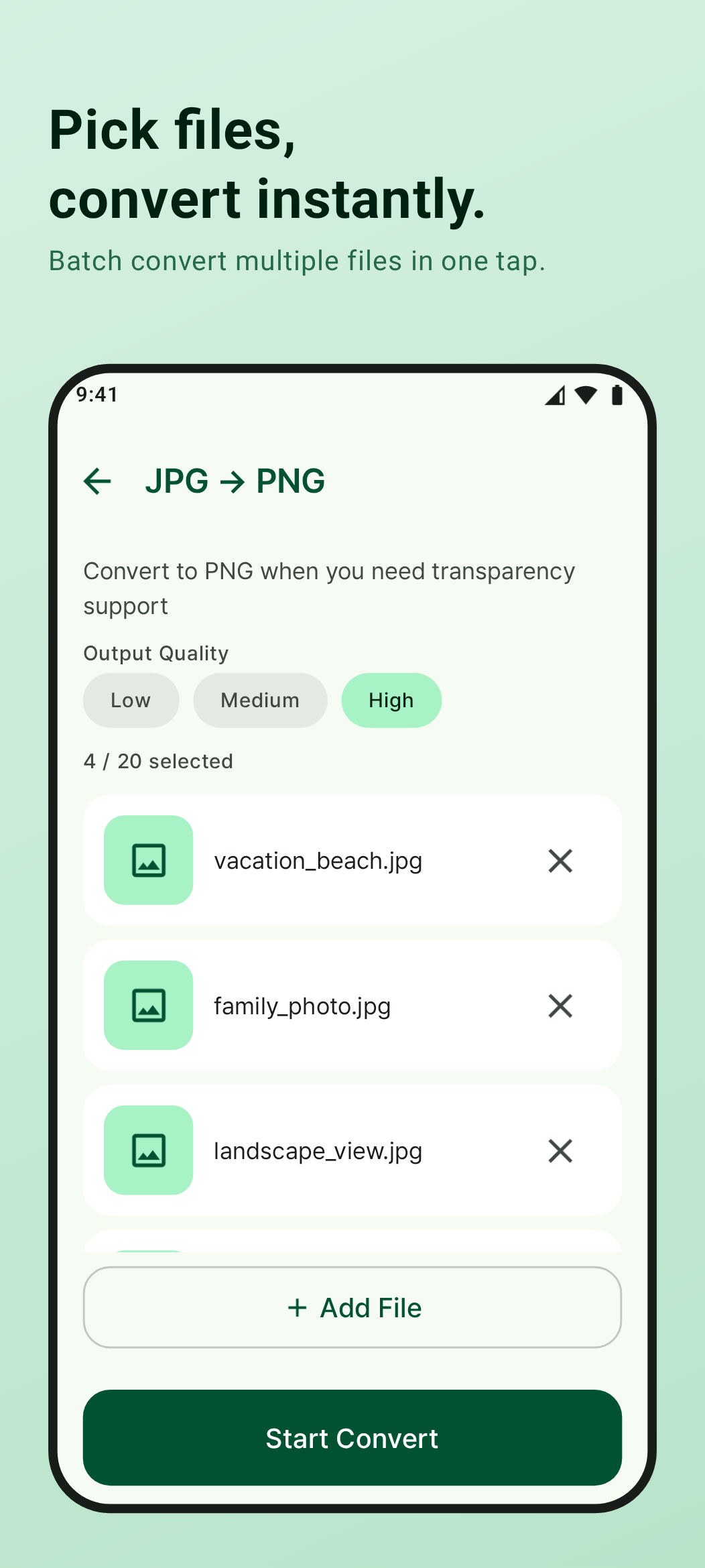 Document Conversion Screen